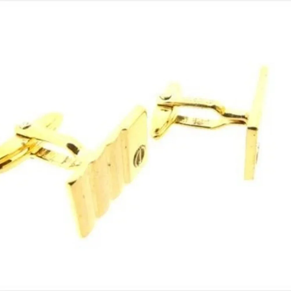 Dunhill cuffs D logos Gold Mens Authentic Used T7152